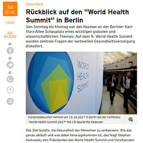 radioeins vom rbb - Rückblick auf den "World Health Summit" in Berlin